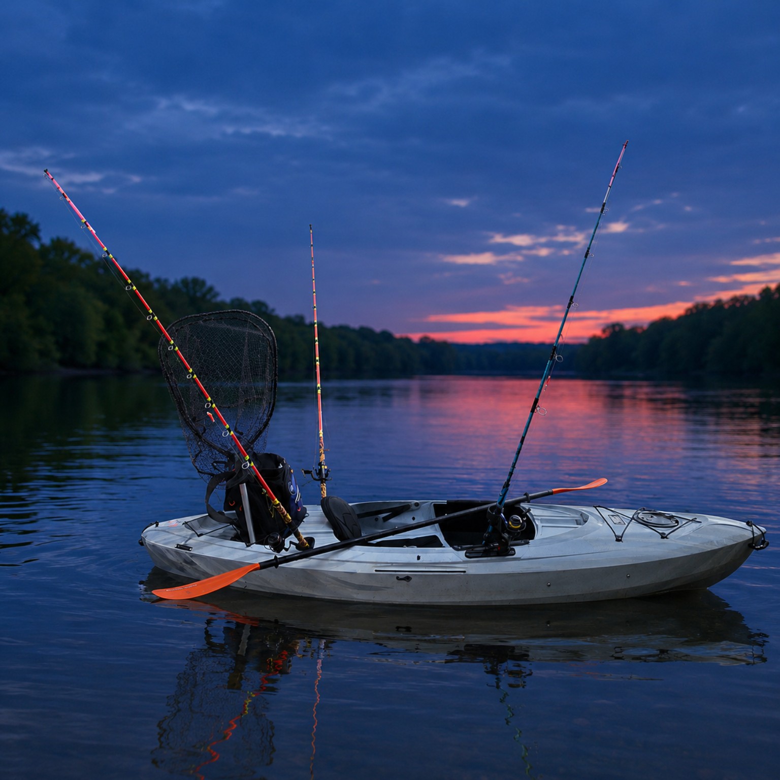 Second unpowered sit-in fishing kayak on the Susquehanna River